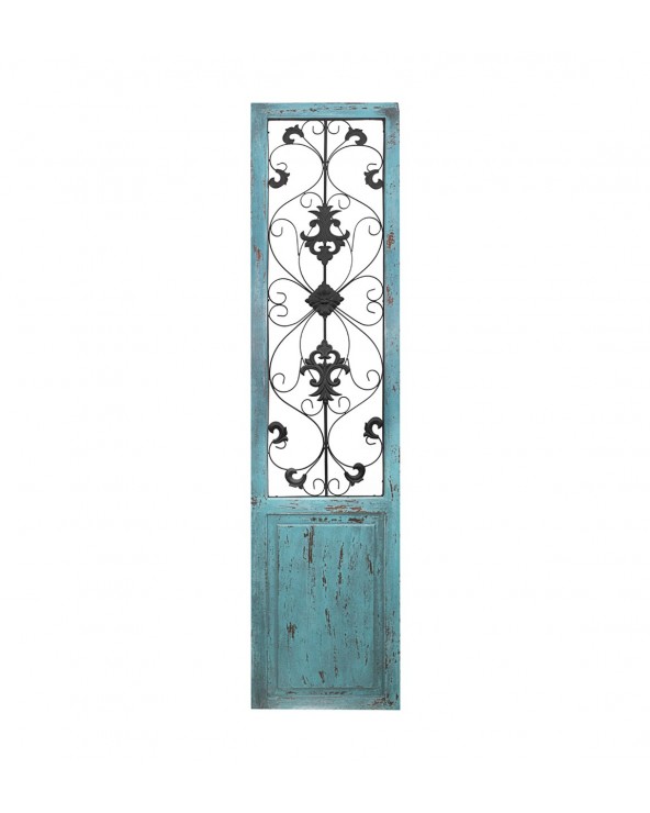 Puerta decorativa madera de álamo y hierro envejecido 45x185 - 1