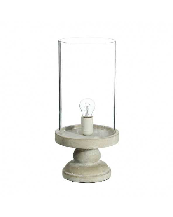 Lámpara de mesa Laucha gris cemento cristal 20.50x20.50x43 - 1