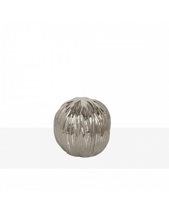 Bola cerámica plateado plata blanco 9x9x9 cm - 1