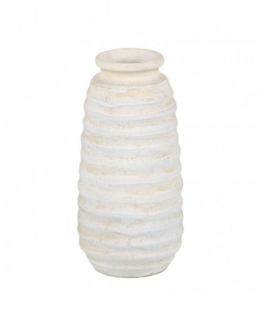 Jarrón crema cerámica decoración 15x15x30 - 1