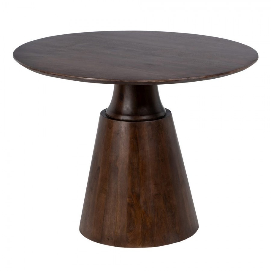 Mesa comedor marrón madera de mango 100x100x76 - 1