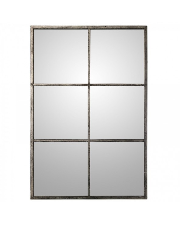 Espejo ventana metal negro plata 80x120x2 hierro 72420 - 1