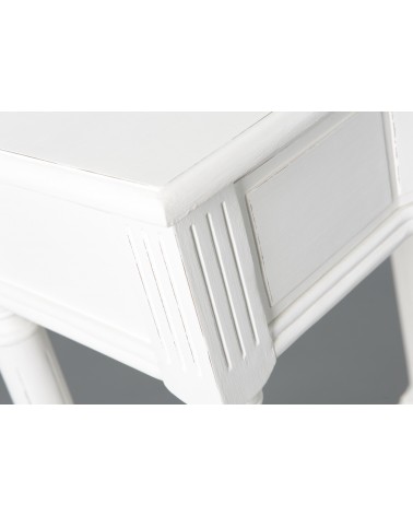 Consola Agathe 1 cajón madera blanca 60x25x80 - 5