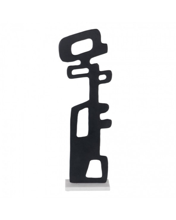 Figura abstracto Eabb aluminio mármol blanco negro 23x10x74 - 1