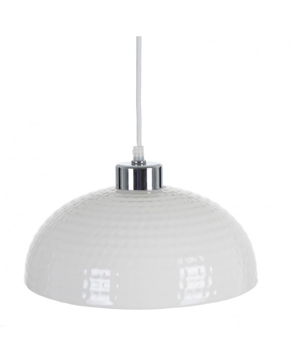 Lámpara de techo Halcón cerámica blanca metal plateado 29x29x15 Nórdico - 1