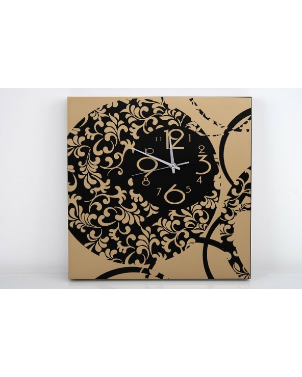 Reloj pared Militello madera natural negro 40x40 Romántico - 1