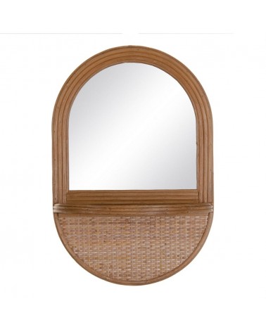 Espejo con estante Merce ratán natural decoración 46x15x31 Estilo Tropical - 1